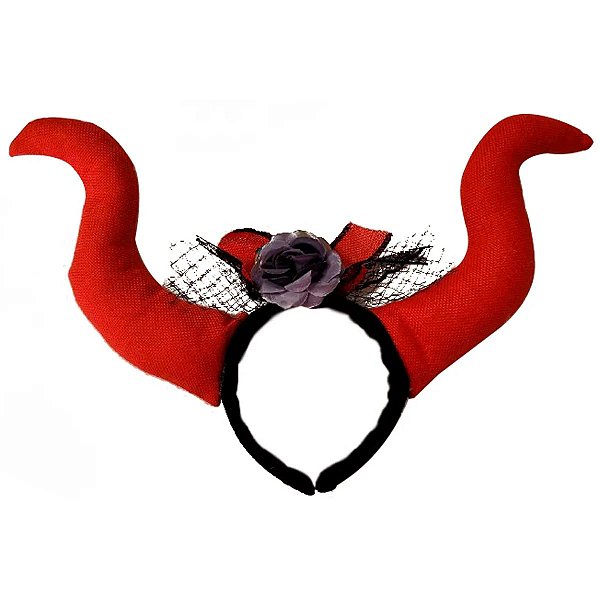 Tiara Chifre Mexicana com Flor Halloween