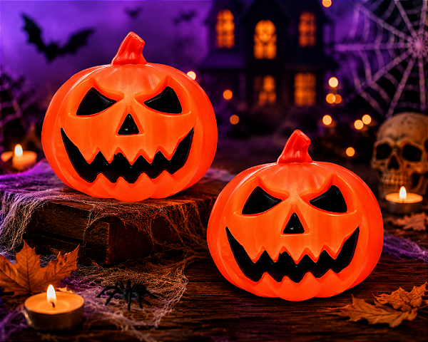 Mini Abóbora Decorativa Halloween 9cm - 1 Unidade