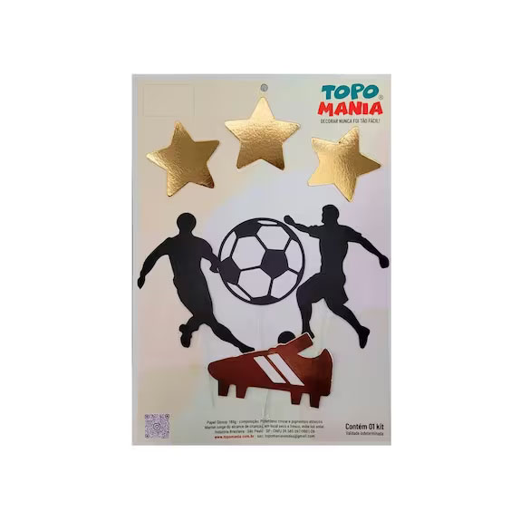 Topo de Bolo Futebol (chuteira de ouro) - Topo Mania