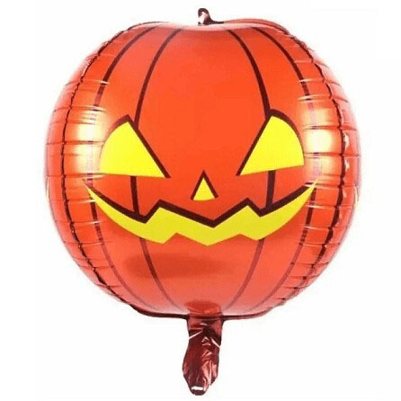 Balao Metalizado Abobora 4D Halloween - 50Cm