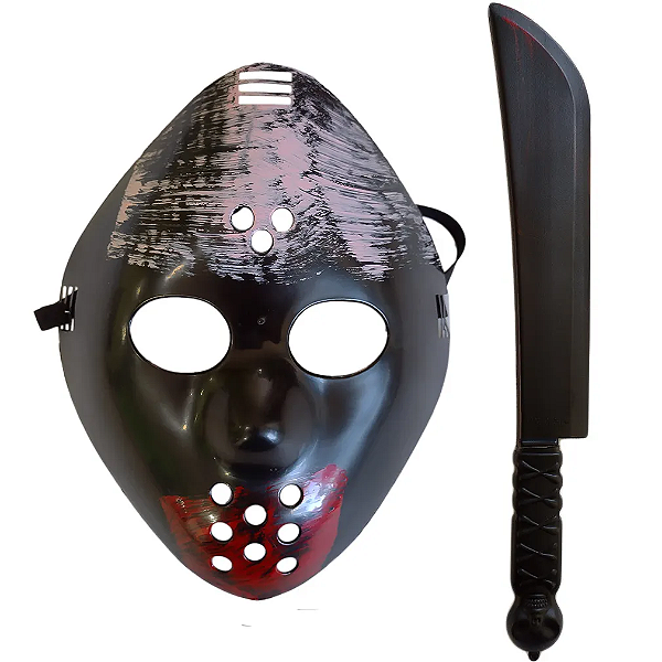 Kit Jason Halloween Máscara e Facão