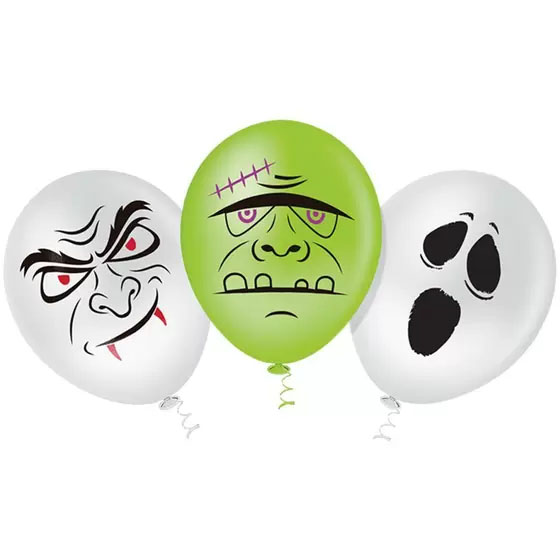 Balões Latex Monsters Sortidos Halloween - 10 Polegadas (25cm) - 25 Unidades
