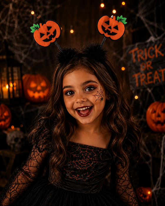 Tiara Abóbora Divertida Halloween – 11x25cm | Acessório Temático para Fantasia