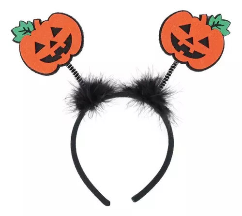 Tiara Abóbora Divertida Halloween – 11x25cm | Acessório Temático para Fantasia
