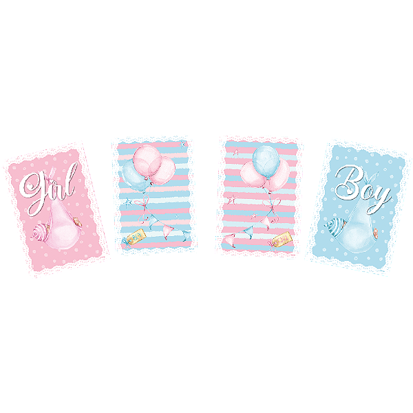 Quadros Decorativos Chá de Revelação - 4 unidades