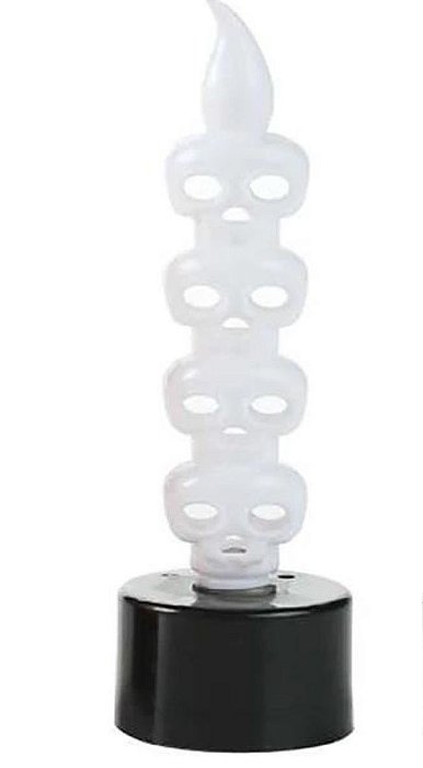 Vela de Led Caveira Decorativa Branca - 11cm x 4cm - 1 Unidade