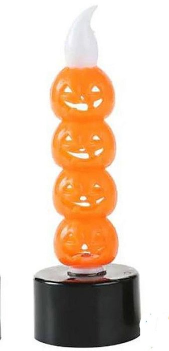 Vela de Led Caveira Decorativa Laranja - 11cm x 4cm - 1 Unidade
