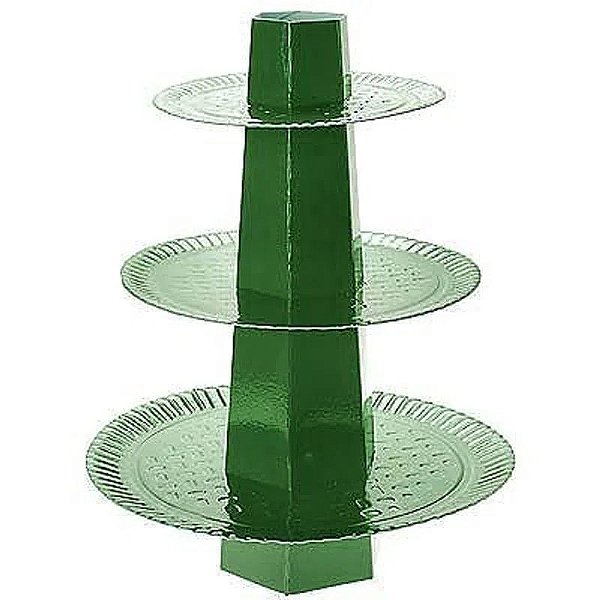 Baleiro de Papelão Laminado Verde 3 andares - 35cm