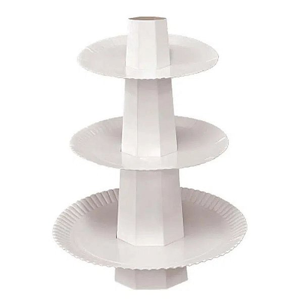 Baleiro de Papelão Laminado Branco 3 andares - 35cm