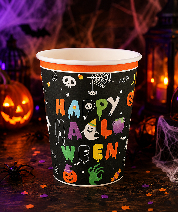 Copo de Papel Happy Halloween 270ml - 10 Unidades