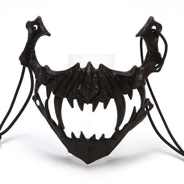 Máscara de Terror Dentes Ossada Preta Halloween