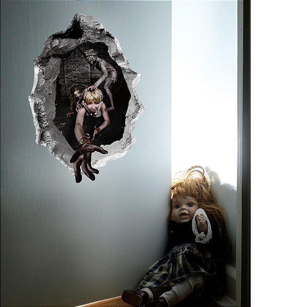Adesivo Decorativo Poster do Terror Assustador Decoração De Halloween - 60x45cm