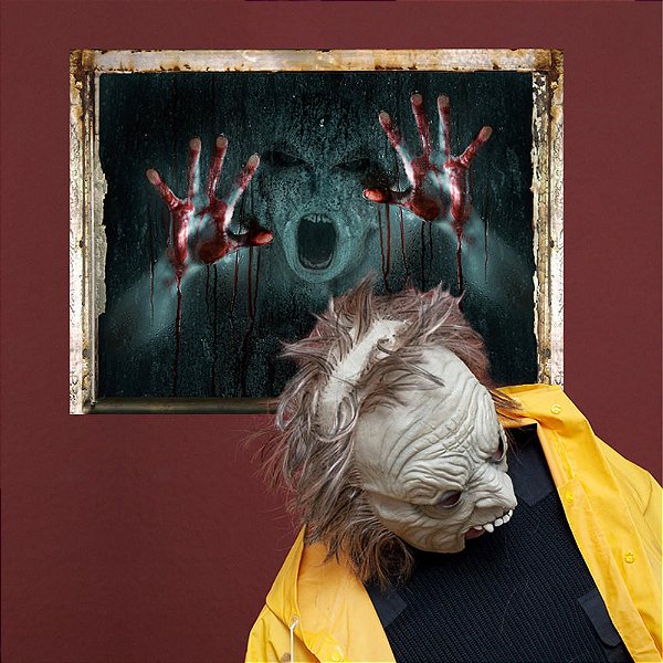 Adesivo Decorativo Poster do Terror Grito Assustador Decoração De Halloween - 60cm x 45cm