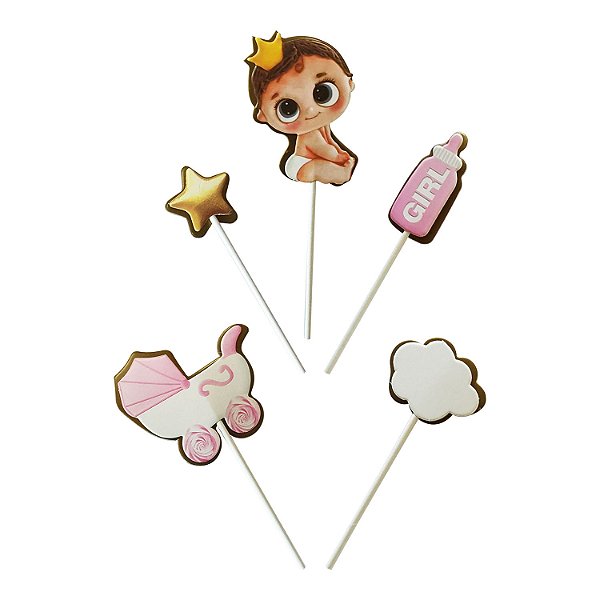 Topo de Bolo Chá de Revelação Menina