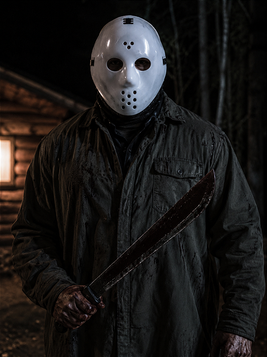 Máscara de Terror Jason Branca Halloween