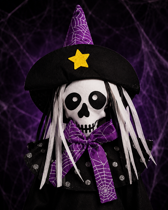 Tiara Caveira Cabeluda Halloween – Cores Sortidas