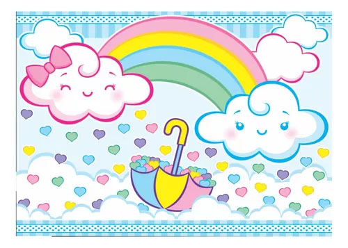 Painel em TNT Chuva de Amor