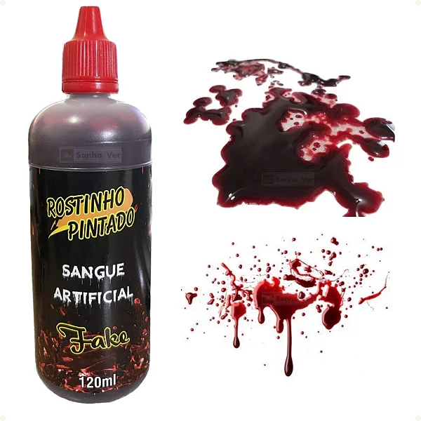 Sangue Falso Vermelho Artificial Para Maquiagem Artística Cicatriz Halloween - 120ml
