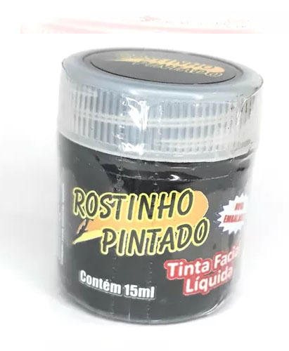 Tinta Facial Líquida 15ml - Preto