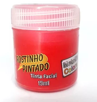 Tinta Facial Líquida 15ml - Vermelho