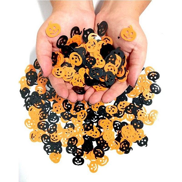 Confetti Abobora Party Halloween 20grs – Cor Preto e Laranja