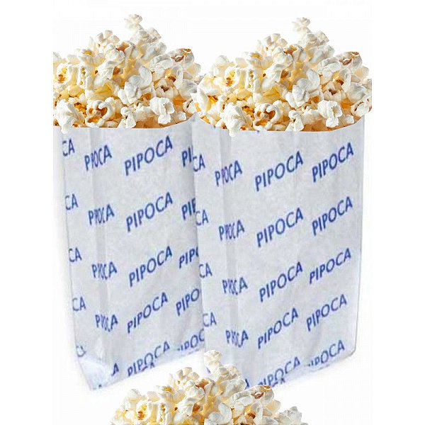 Saco Papel Pipoca 7,5cm X 14cm -  50 Unidades