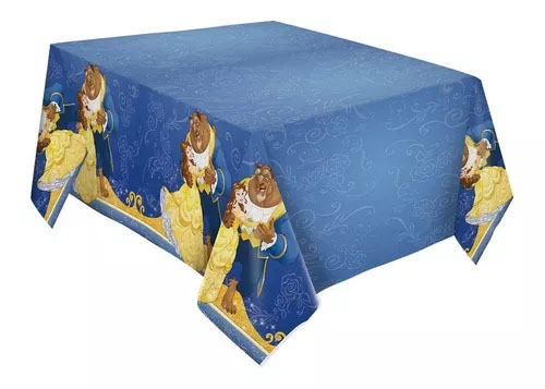 Toalha de Mesa Principal em Papel Festa A Bela e a Fera - 220cm x 120cm