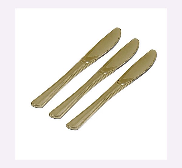 Faca Refeição Linha Gold Premium Dourado - 8 un