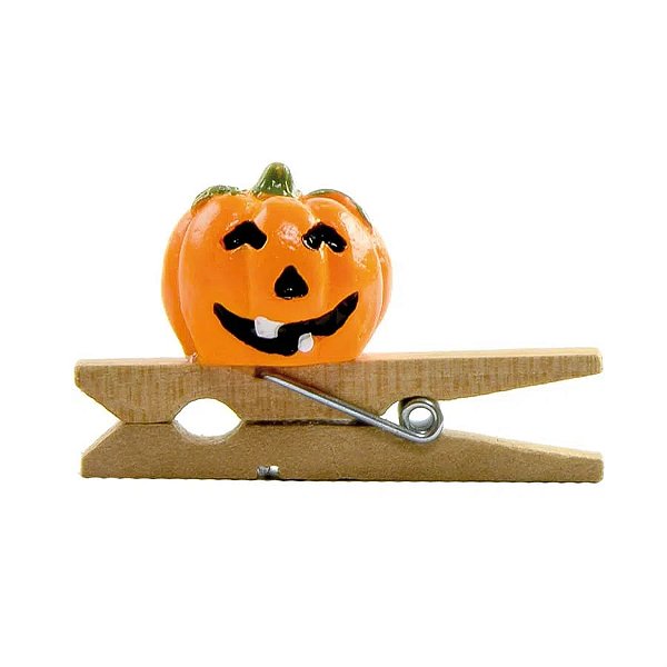 Prendedor 3D Abóbora Laranja Halloween – Kit com 6 Unidades