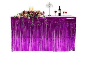 Saia de Mesa Metalizada Pink - 2.70m de largura x 75cm Altura