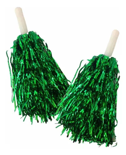 Pom Pom Metalizado Verde - 1 par