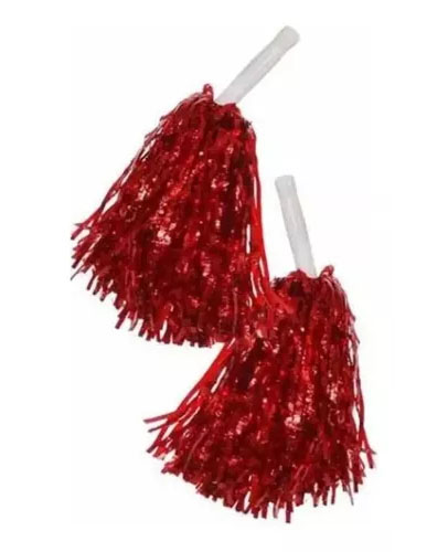 Pom Pom Metalizado Vermelho - 1 Par