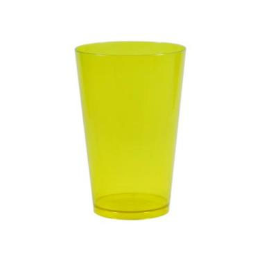 Copo Acrílico Descartável Amarelo 300ml - 10 unidades