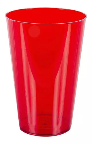 Copo Acrílico Resistente 200ml Vermelho Translúcido - 10 Unidades