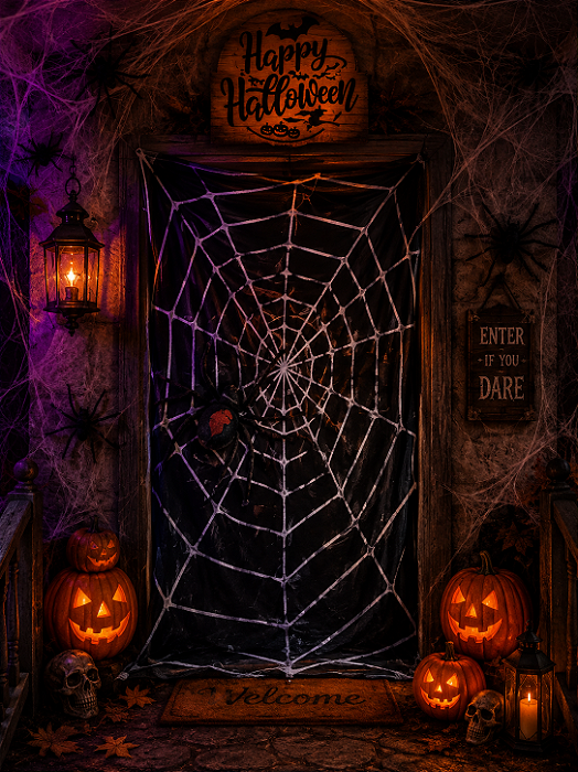 Teia de Aranha em Veludo Luxo – Sofisticação Sombria para sua Decoração! - 150cm