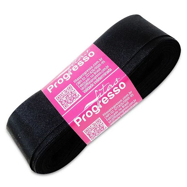 Fita Cetim Simples 38mmx10metros - Preto