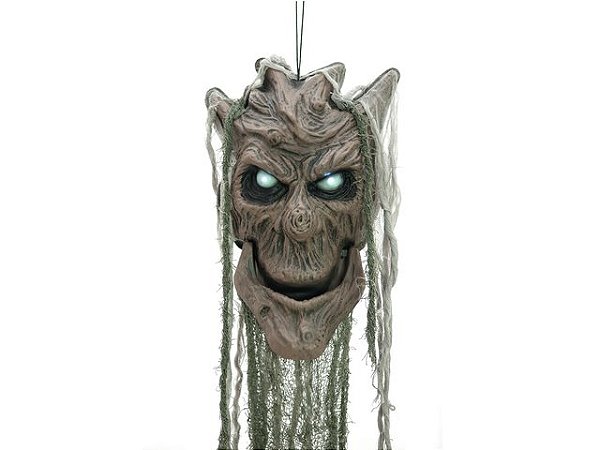 Cabeça de Árvore com Luz Som e Movimento Halloween - 66cm