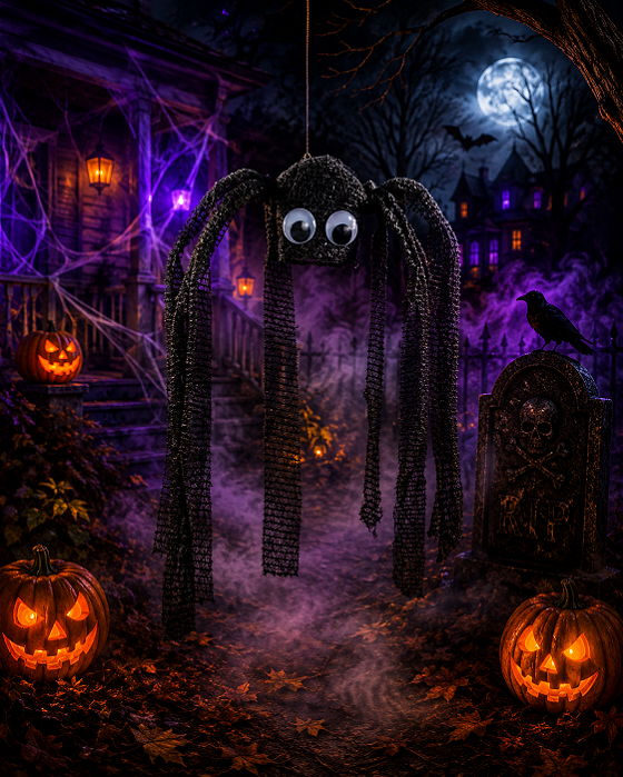 Aranha com Som e Movimento Halloween - 35 cm