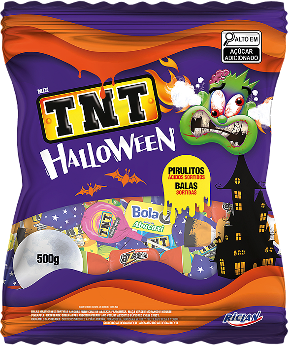 Mix Balas e Pirulios Tnt Halloween - 500g