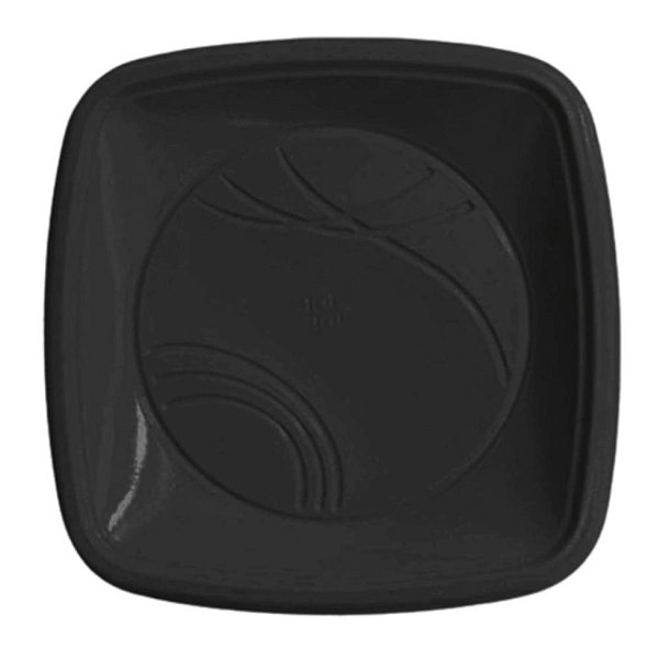 Prato Quadrado 15 cm - Preto - 10 Unidades