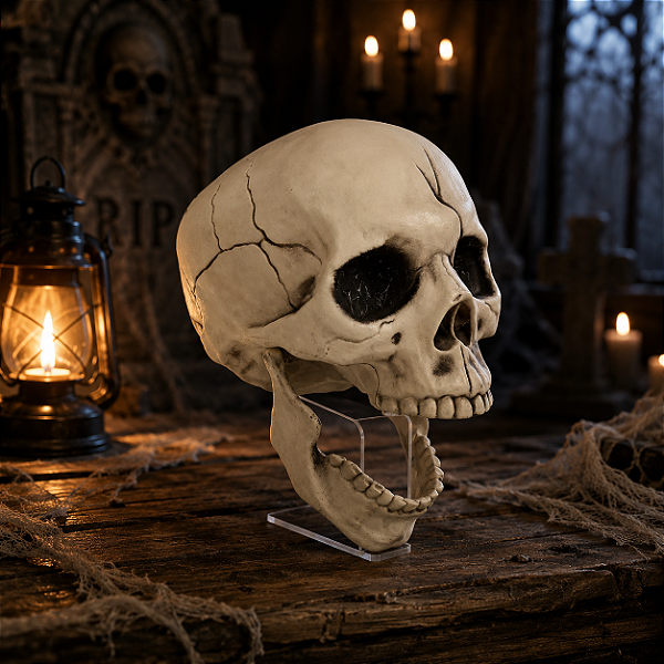 Crânio Decorativo Articulado Halloween - 20cm