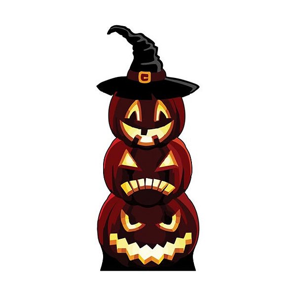 Display de Chão Aboboras MDF Halloween - 65cm x 27cm