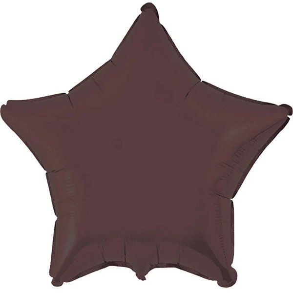 Balão Metalizado Estrela Chocolate - 50cm - Flutua Com Gás Hélio