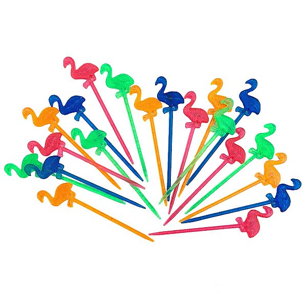Pick Palito Espetinho Para Petisco Flamingo - 50 Unidades
