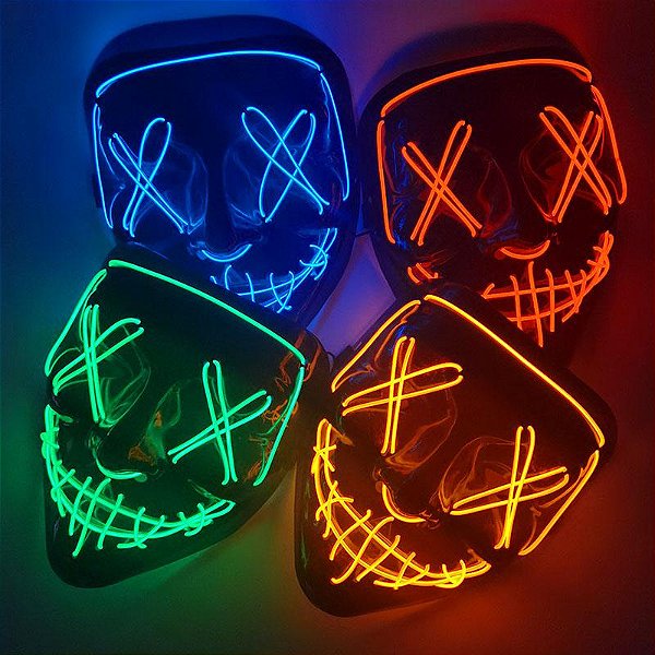 Máscara Led Neon Halloween