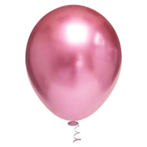 Balão Platinado Cromado Rosa 5 Polegadas (13cm) - 25 unidades