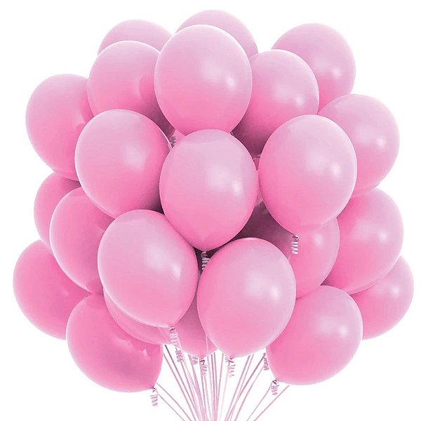 Balão Bexiga Rosa - Tamanho 12 Polegadas (30cm) - 25 unidades