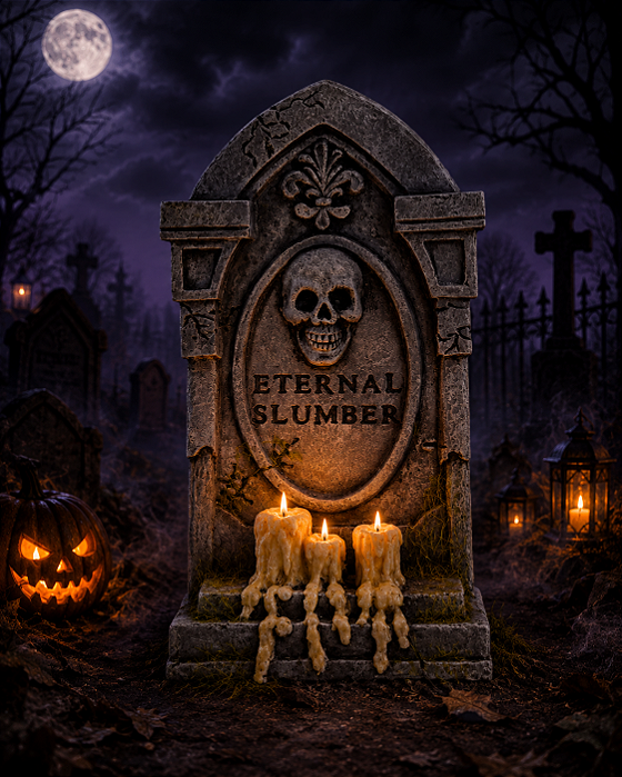 Lápide Decorativa com Led Cemitério Halloween 21cm