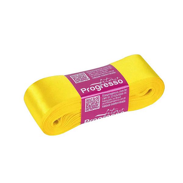 Fita Cetim Simples 30mm x 10metros - Amarelo