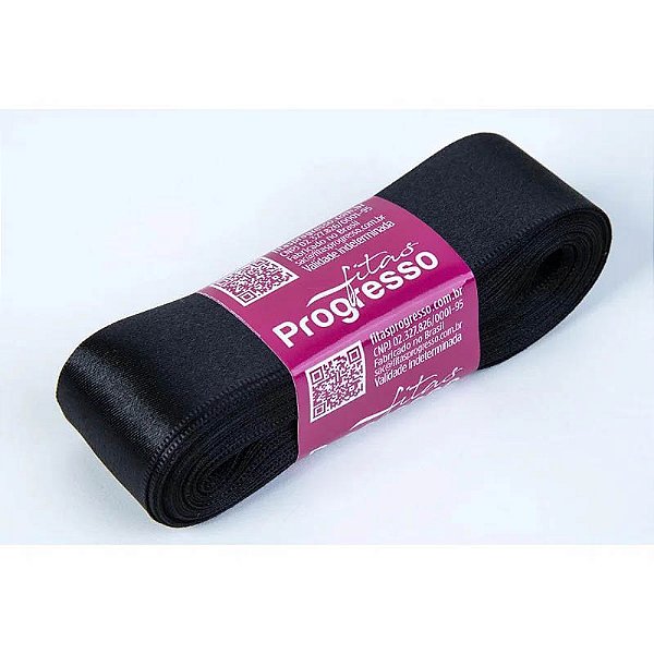 Fita Cetim Simples 30mm x 10metros - Preto